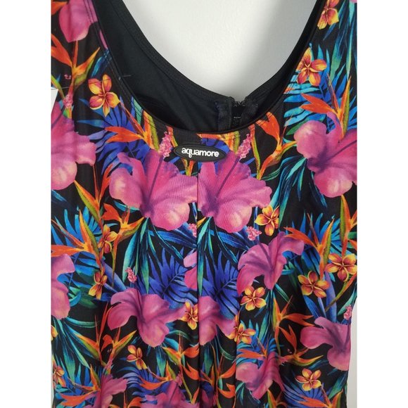 Aquamore Women's Sz. 24 W Chlorine Resistant Zip Paradise Swimsuit NWT - Picture 6 of 7